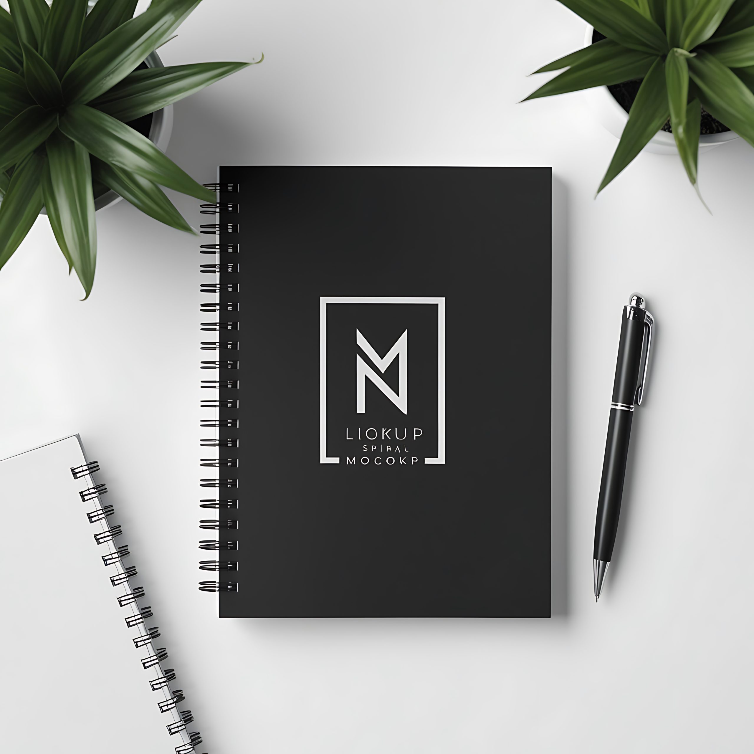 Matte Black Notebook Mockup