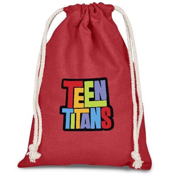 Allsorts Mini Cotton Drawstring Pouch - Red